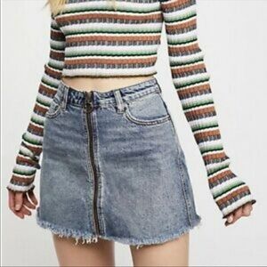Free People we the free Zip It Up denim skirt